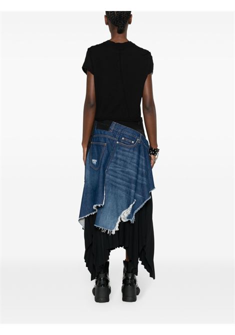 T-shirt Level T crop in nero - donna RICK OWENS DRKSHDW | DS01D1207BH09